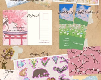 April Scrapbook Mailer | Spring Stationery Bundle  | Stickers, Postcards & Journaling Extras