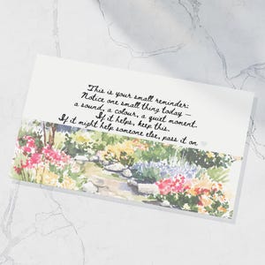 ミニペーパーメール — 忙しい日々のための小さなメモ | ノートカード1枚、ステッカー1枚