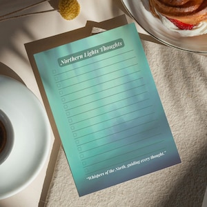 Bloc-notes pour liste de contrôle des aurores boréales : papier recyclé respectueux de l'environnement