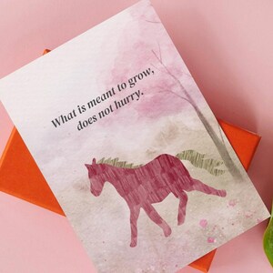 Nature Postcard, Watercolor Horse Quote, 4x6 Art, Journaling Scrapbook Insert