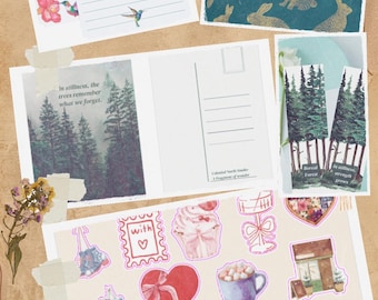 Scrapbooking Mail – Limited Winter Bundle | Stickers, Postcards & Journaling Extras | Sticker Mail Club