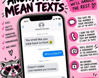 Anonymous Mean Text Message | Petty Revenge Text | Custom Insult Sent Anonymously