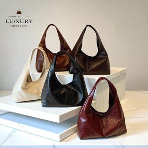 Y2K Hobo Bag: PU Leather Pillow Purse, Retro 90s Style