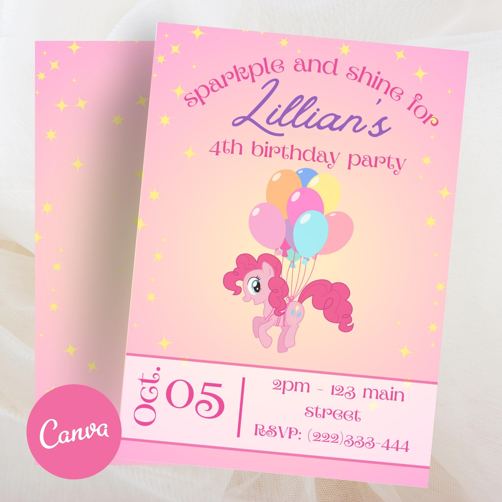 My little pony birthday party Invitation | Printable Invite | Digital Download