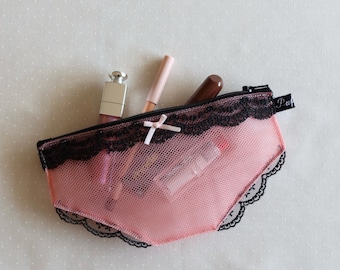 Cheeky Lace Pouch - Candy Pink