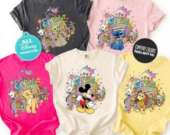 Custom Disney All Characters Shirt Retro Disney Mouse Ears Sweatshirt Mickey And Friends Shirt Matching WDW Disneyland Trip Family Shirts