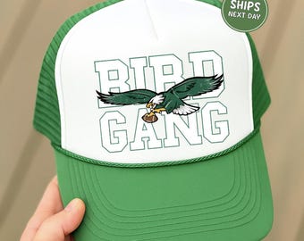 Bird Gang Hat Eagles Football Hat Sports Foam Trucker Hat Bird Gang Trucker Hat Game Day Hats Green Hat Eagles Hat Eagles Football Fan Gifts