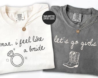 Western Nashville Bachelorette Comfort Colors® Shirts Last Rodeo Country Bachelorette Shirts Custom Let's Go Girls Bachelorette Party Shirts