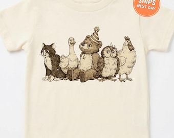 Little Bear Kids T-Shirt Animal Lover Daughter Shirt Animated TV Show Shirt Cute Cartoon Animal Friends Toddler Shirt Matching Family Tee