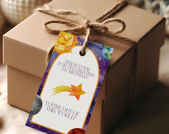 First Trip Around the Sun Favor Tag: Space Birthday (Digital Download)