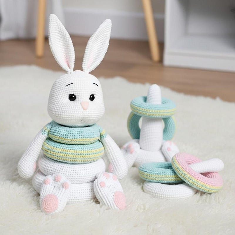 Crocheted Bunny Stack - Etsy