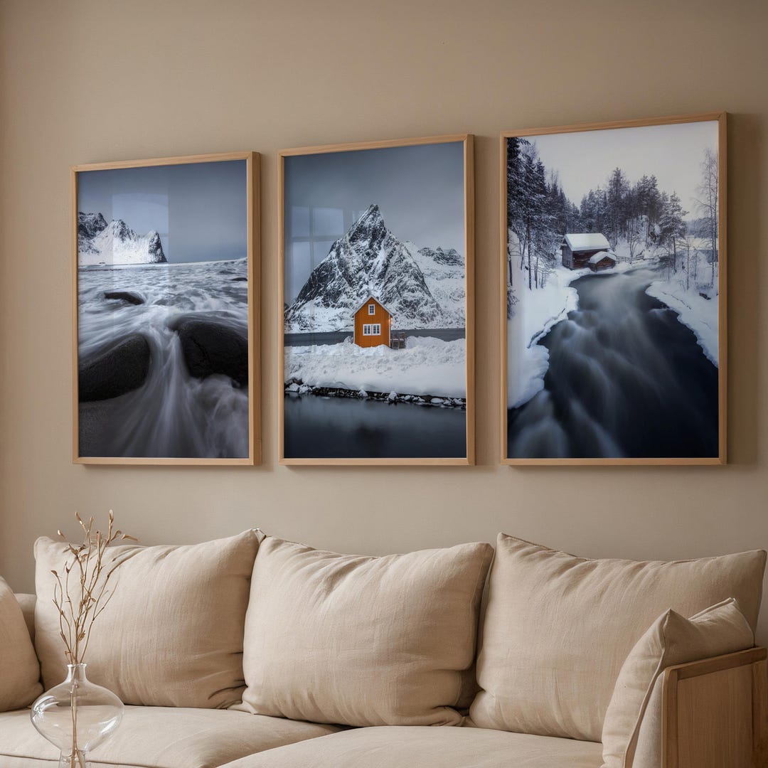 Photography Set of 3 Prints, Nordic Winter Scenery, Fine Art Posters - Etsy