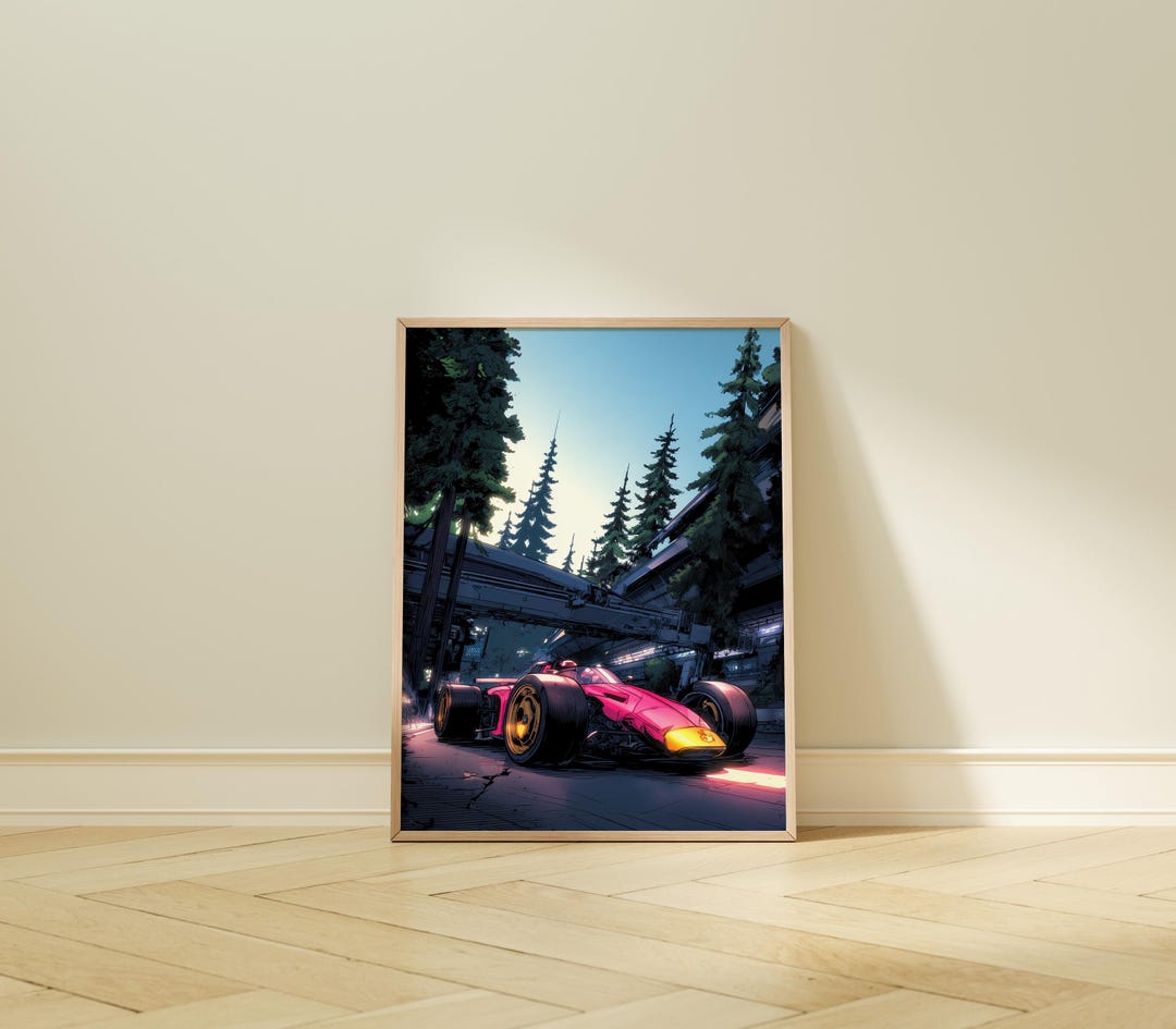 Formula One Car Racing Poster Formula 1 Racing Car Poster | Vibrant Motorsport Wall Art - Etsy