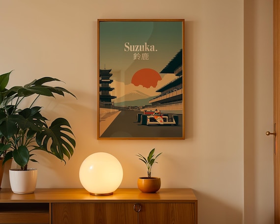 Suzuka F1 Poster: Retro Japanese Grand Prix Racing Art