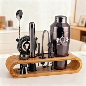 Custom Engraved Steel Whiskey Cocktail Shaker set , Personalised Custom whiskey wine set , Martini Bartender Tools, Gift for father husband