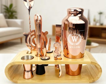 Aangepaste gegraveerde stalen whisky-cocktailshakerset, gepersonaliseerde aangepaste whisky-wijnset, martini-barmangereedschap, cadeau voor vader echtgenoot