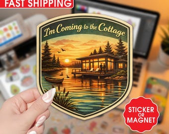 I’m Coming to the Cottage Sticker, Gay Hockey Romance Meme, LGBT Hockey Fandom Decal, Bookish Gift for Readers
