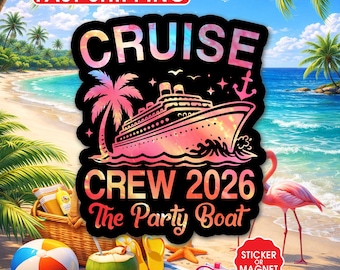 Personalized Cruise Crew 2026 Door Magnet, Custom Cabin Decor, Family Vacation Sticker