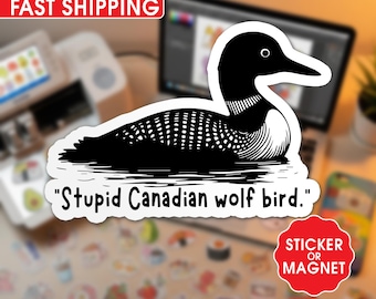 Stupid Canadian Wolf Bird Sticker, Hollander & Rosanov Sticker Heated Rivalry, Team Hollanov, LGBT Hockey, Kindle Sticker Gift for Tumbler