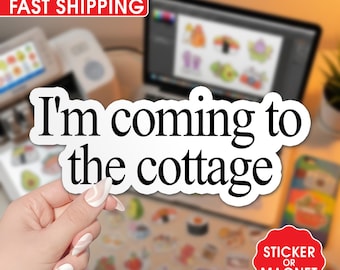 I’m Coming to the Cottage Sticker, Hollander&Rosanov, Gay Hockey Meme Vinyl Sticker, LGBT Hockey Romance Fandom Decal for Kindle Laptop