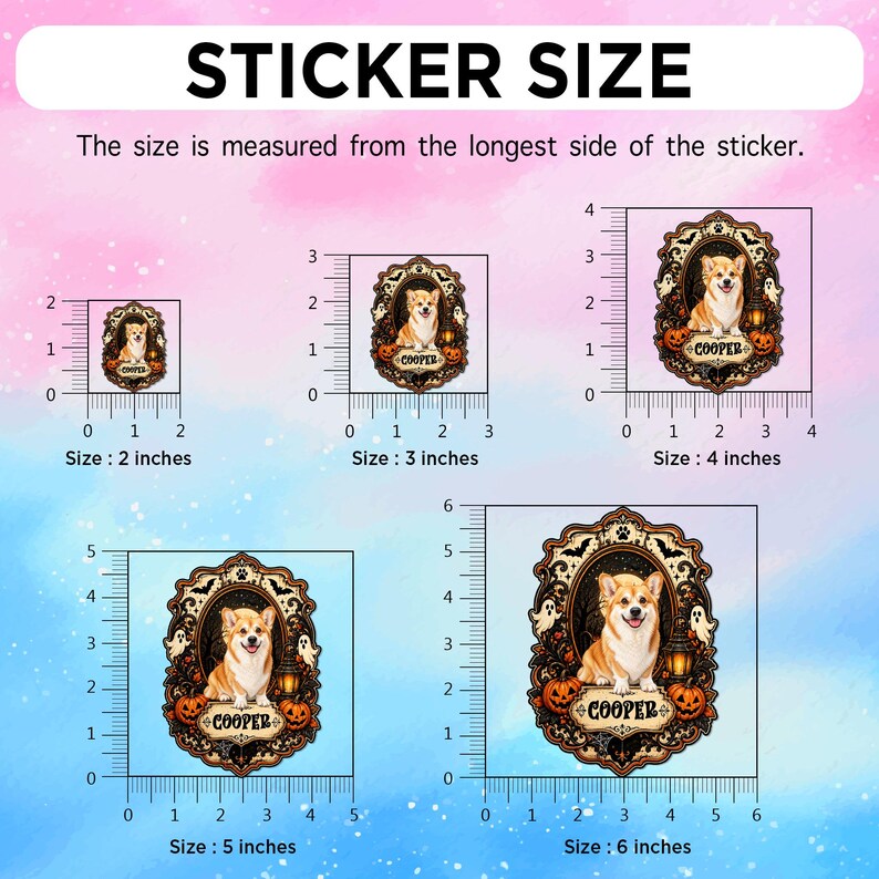 Custom Pet Photo Halloween Sticker, Personalized Dog Cat Portrait Vinyl ...