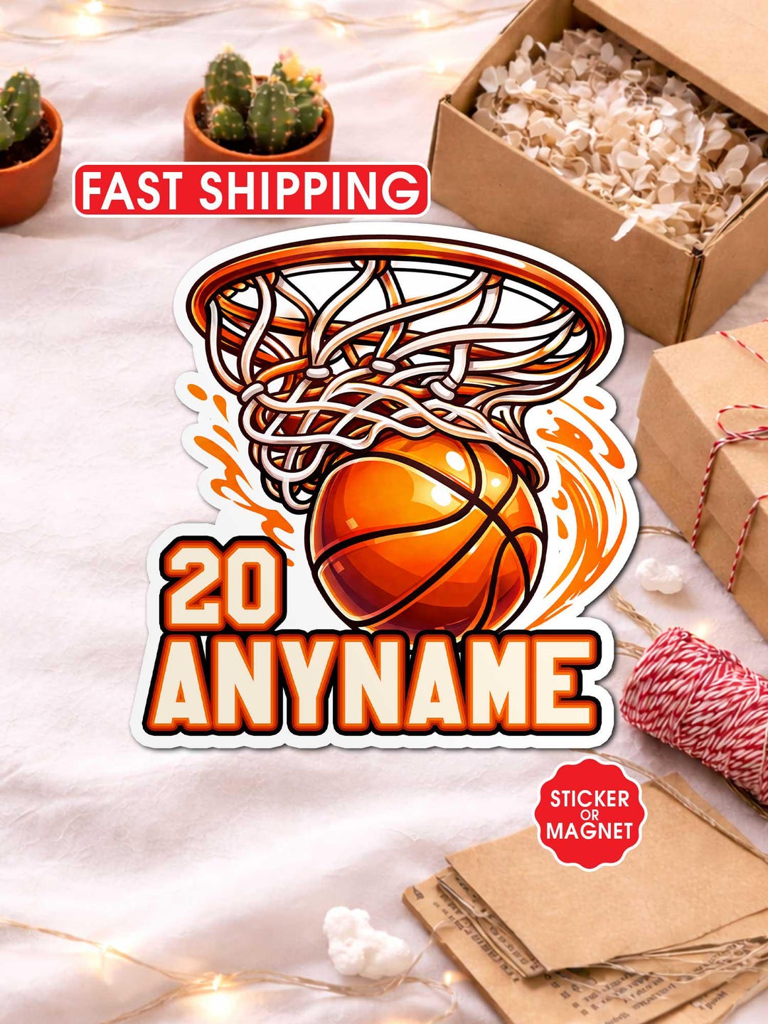 Custom Basketball Name Sticker, Personalized Number, Name Basketball ...