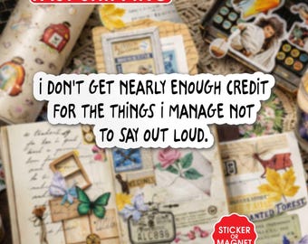 I Don’t Get Nearly Enough Credit Sticker, Magnet, Funny Sarcastic Quote Decal, Sassy Humor Waterproof Vinyl for Laptop Water Bottle
