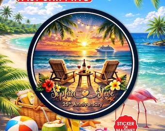 Custom Cruise Door Magnet, Sticker, Anniversary Cruise, Stateroom Door Decoration, We're Cruising Together, Cruise Door Magnet Gift Idea