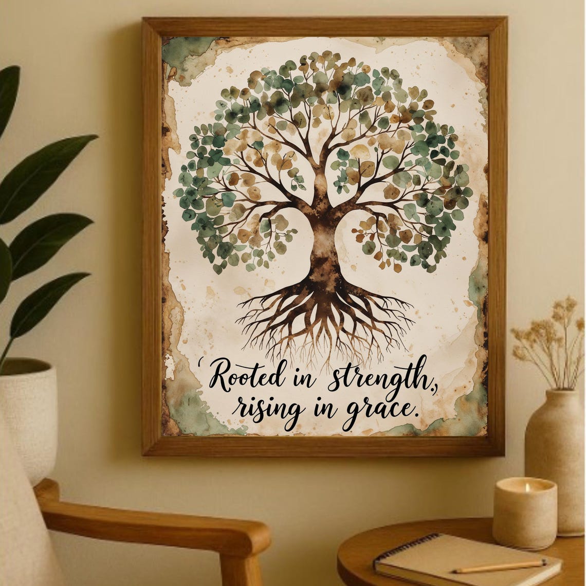 Rooted In Strength Tree of Life Wall Art | Printable Quote | Rooted in Strength, Rising in ...