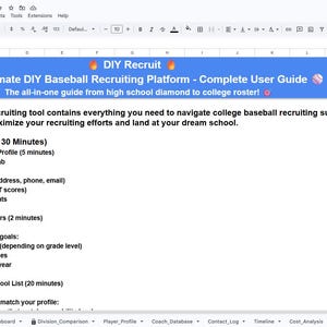 DIY College Baseball Recruiting System | Coach Contacts & Twitter | Save 3k | Instant Download