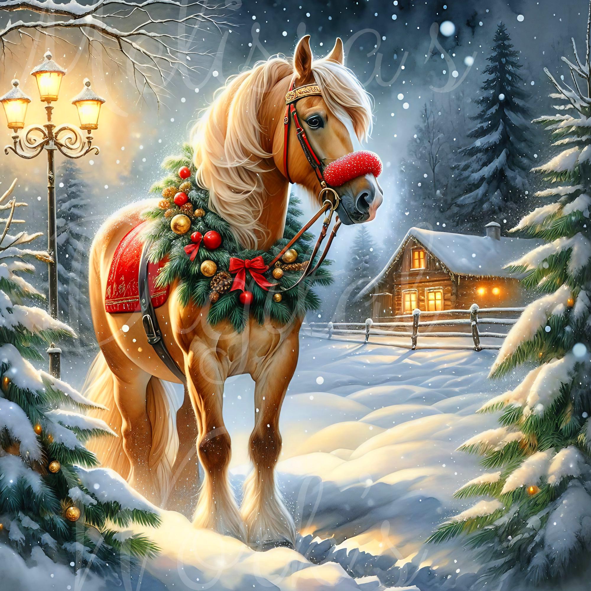 Christmas Horses & Foals L 36 PNG Clipart Bundle | Digital Download - Etsy