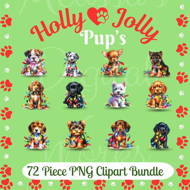 Christmas Puppy Clipart | Holiday Dog PNG Bundle (digital Download) - Etsy