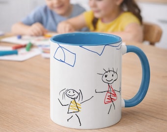 Custom Kids Artwork Mug | Personalized kids drawing cup