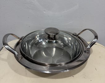 Servidor de buffet de 8" con tapa de vidrio Wolfgang Puck Bistrol Collection