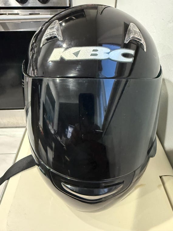 KBC TK-8 Full-face Motorcycle Helmet & Clear Polycarbonate Helmet Shield, Size L