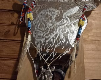 Tête de bison d'art amérindien