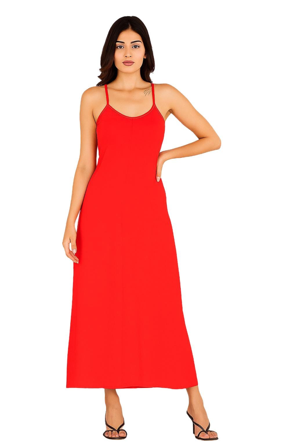 white christmas dresses Classic Cotton Elegance A-Line Midi Dress L main image 1