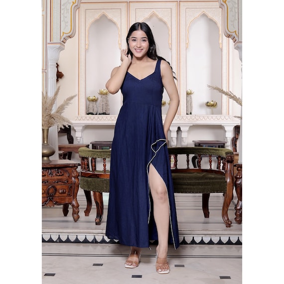 navy blue maxi summer dress Navy Maxi Dress - Slinky Knit Dress - OTS Mermaid Maxi Dress