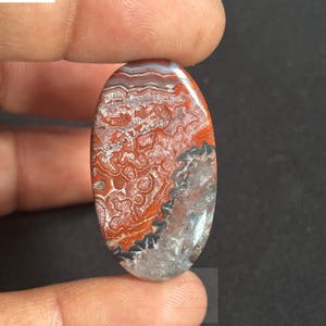 Red Crazy Lace Agate Cabochon | Natural Gemstone for Jewelry Making | Healing Crystals | Red Gray Gemstone | Gifts