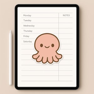 Kawaii Animal Stickers 5 Cute Digital Stickers | iPad Planner & GoodNotes Download