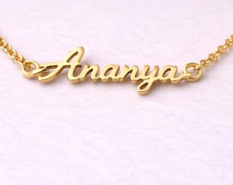 Silver  Gold Name Necklace, Gold Minimalist Necklace, Name Necklace, Personalized Gift, Gift For Her, Christmas Gift, Christmas