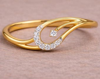 Silver Ring Stacked Diamond Ring And Moissanite, Stone Handmade Jewellery Engagement Ring Christmas Gift For Women Gift Anniversary Gift.