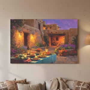 Southwest Adobe Wall Art - Impressionist Feast Canvas Print