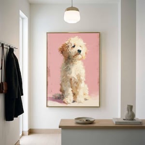Cavapoo Dog Canvas Wall Art - Modern Pet Portrait Print
