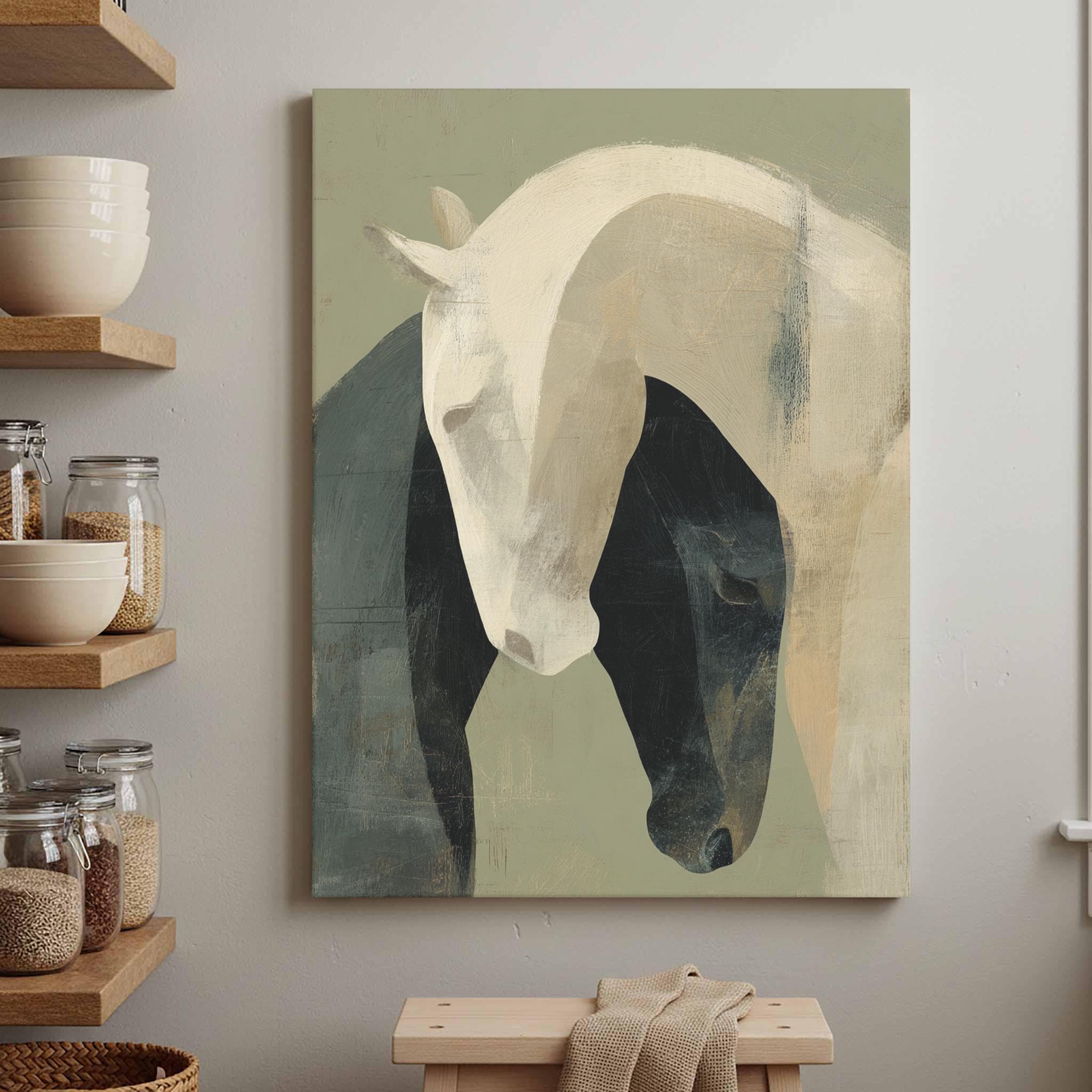 Abstract Horse Wall Art - Minimalist Equine Canvas Print - Etsy