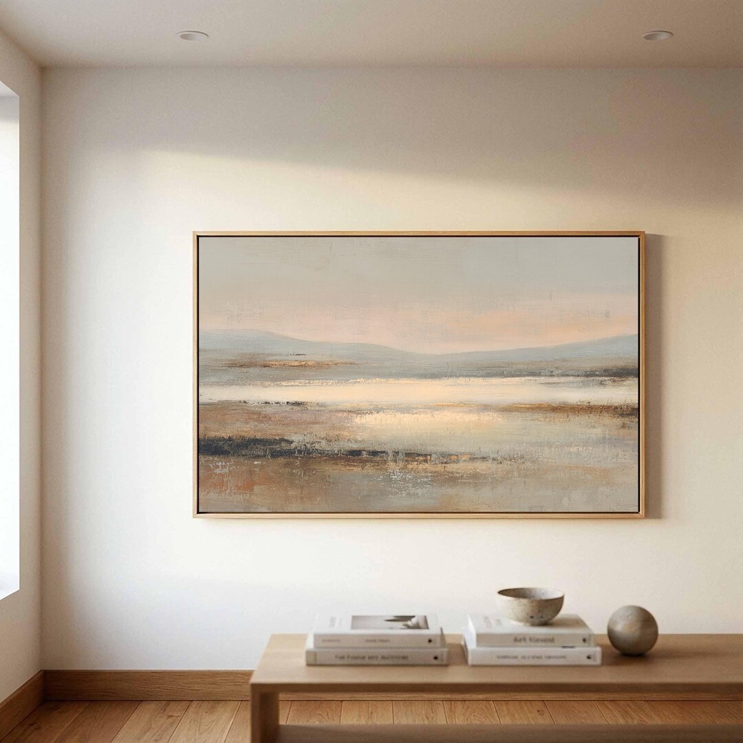Abstract Landscape Wall Art - Neutral Horizon Canvas Print - Etsy