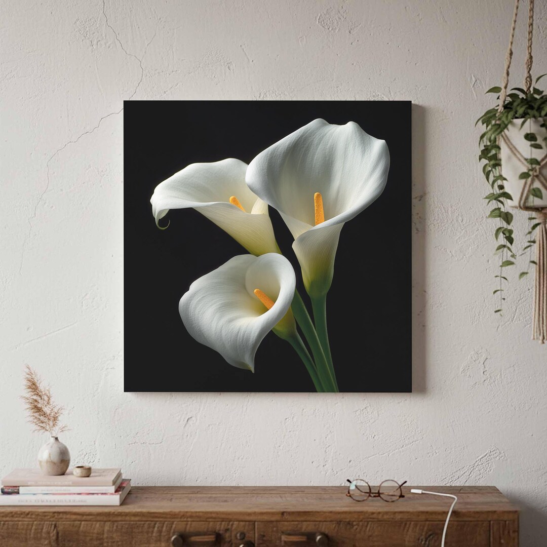White Calla Lily Canvas Print - Modern Floral Wall Art - Etsy