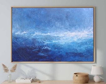 Abstract Ocean Canvas Print - Blue Storm Wall Art