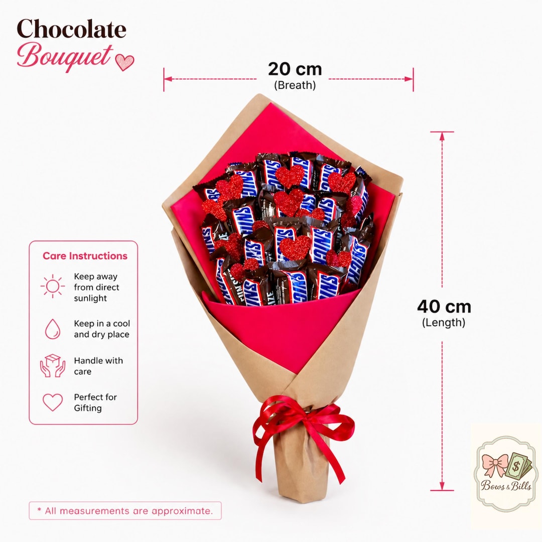 Snickers Chocolate Bouquet | Handmade Candy Arrangement for Gifts - Etsy