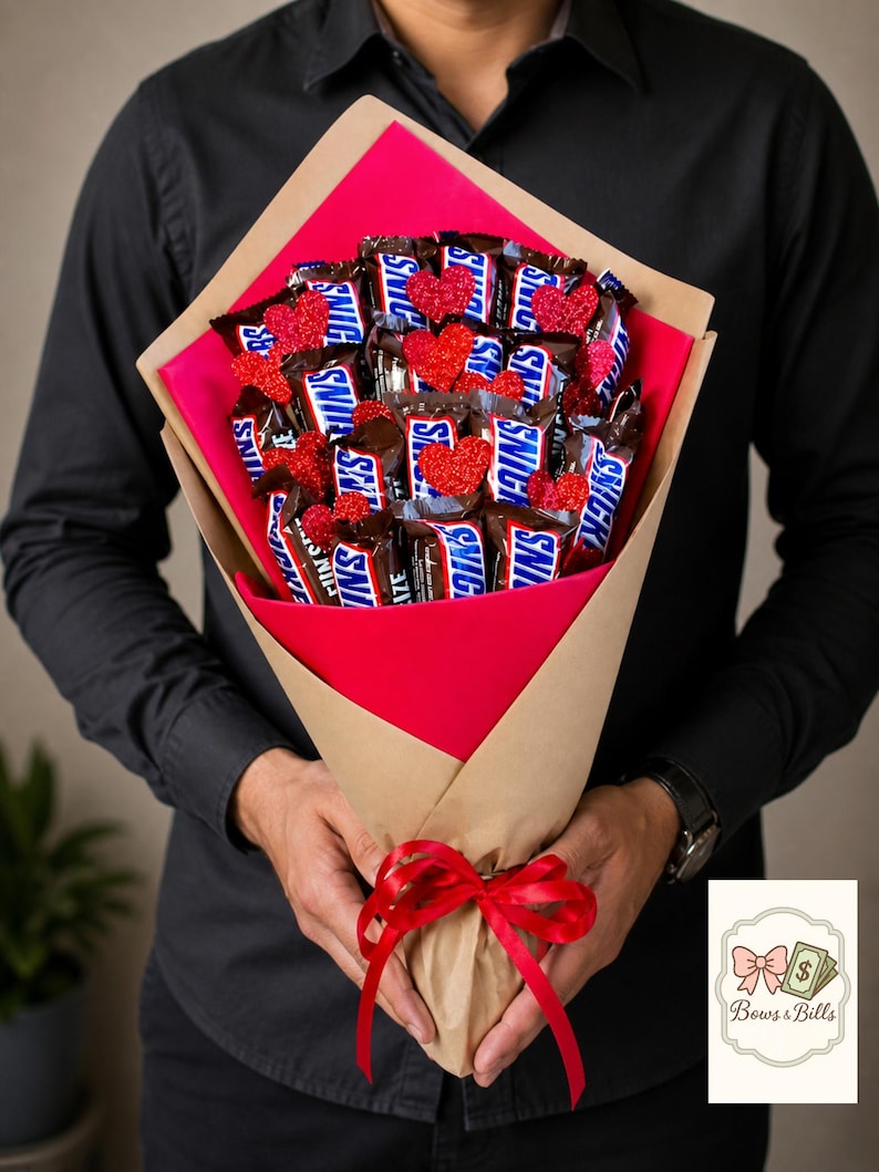 Snickers Chocolate Bouquet | Handmade Candy Arrangement for Gifts - Etsy